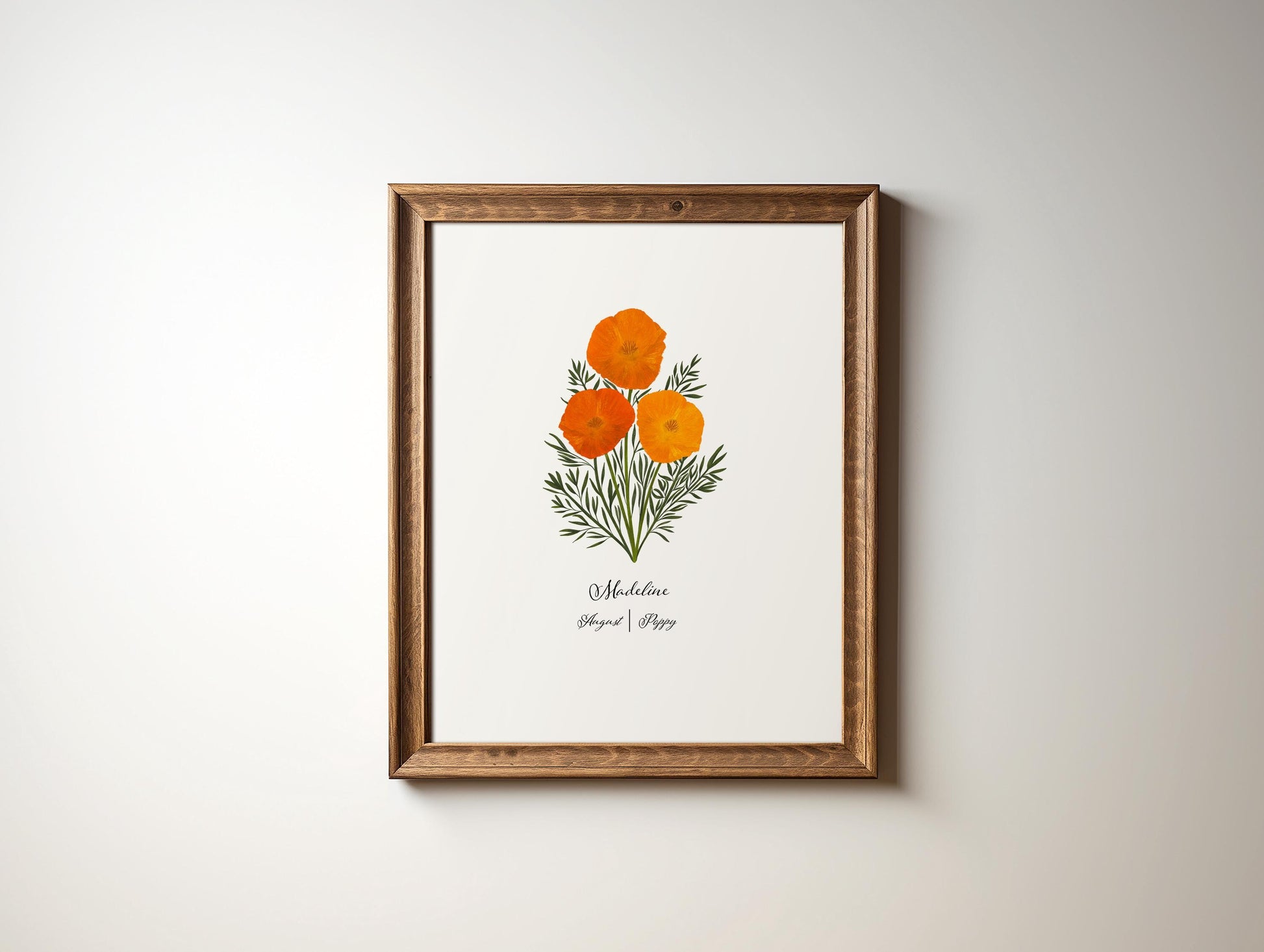 Personalized August Birth flower Poppy gift idea this gift makes a meaningful customizable gift for birthdays, new mom, new baby girl, new parents, new grandparents, nieces, holiday, Christmas, Mothers Day for August&#39;s birth month flower the poppies.