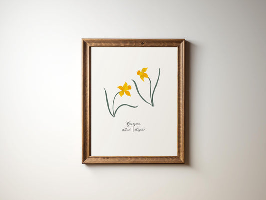 March Birth flower personalized gift makes a meaningful custom gift for birthday month , new baby gift, daughter, grandmother, new parent, niece, holiday, Christmas, Mothers Day gift for Marchs birth month flower the daffodil.