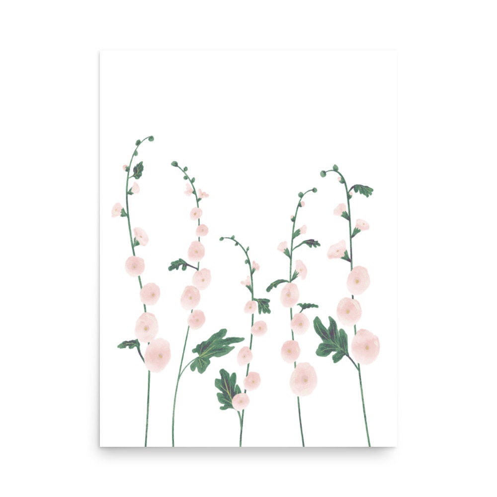 Hollyhock Botanical Print