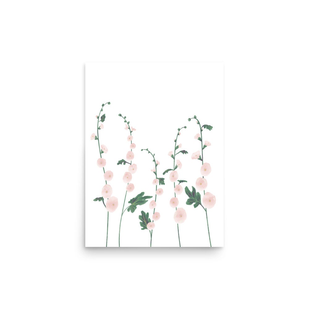 Hollyhock Botanical Print