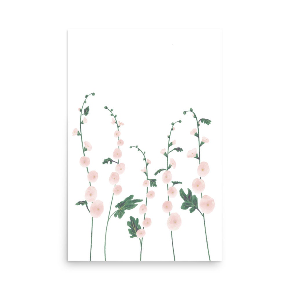 Hollyhock Botanical Print