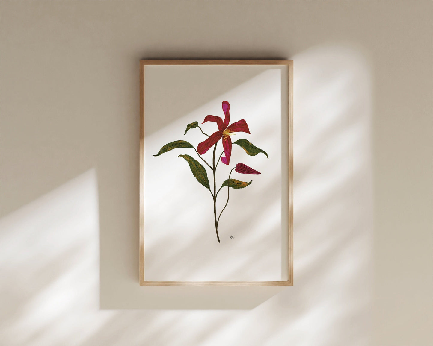 Clematis Flower Botanical Wall Art