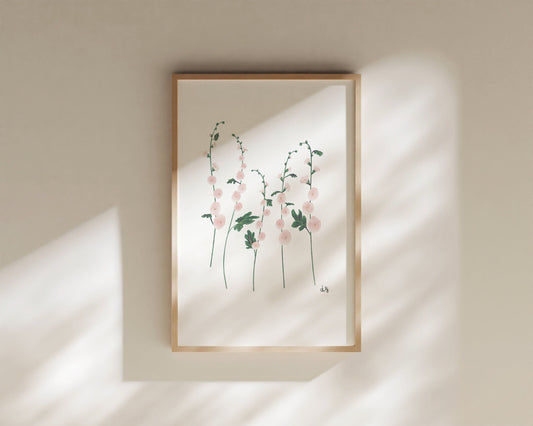 Hollyhock Botanical Print