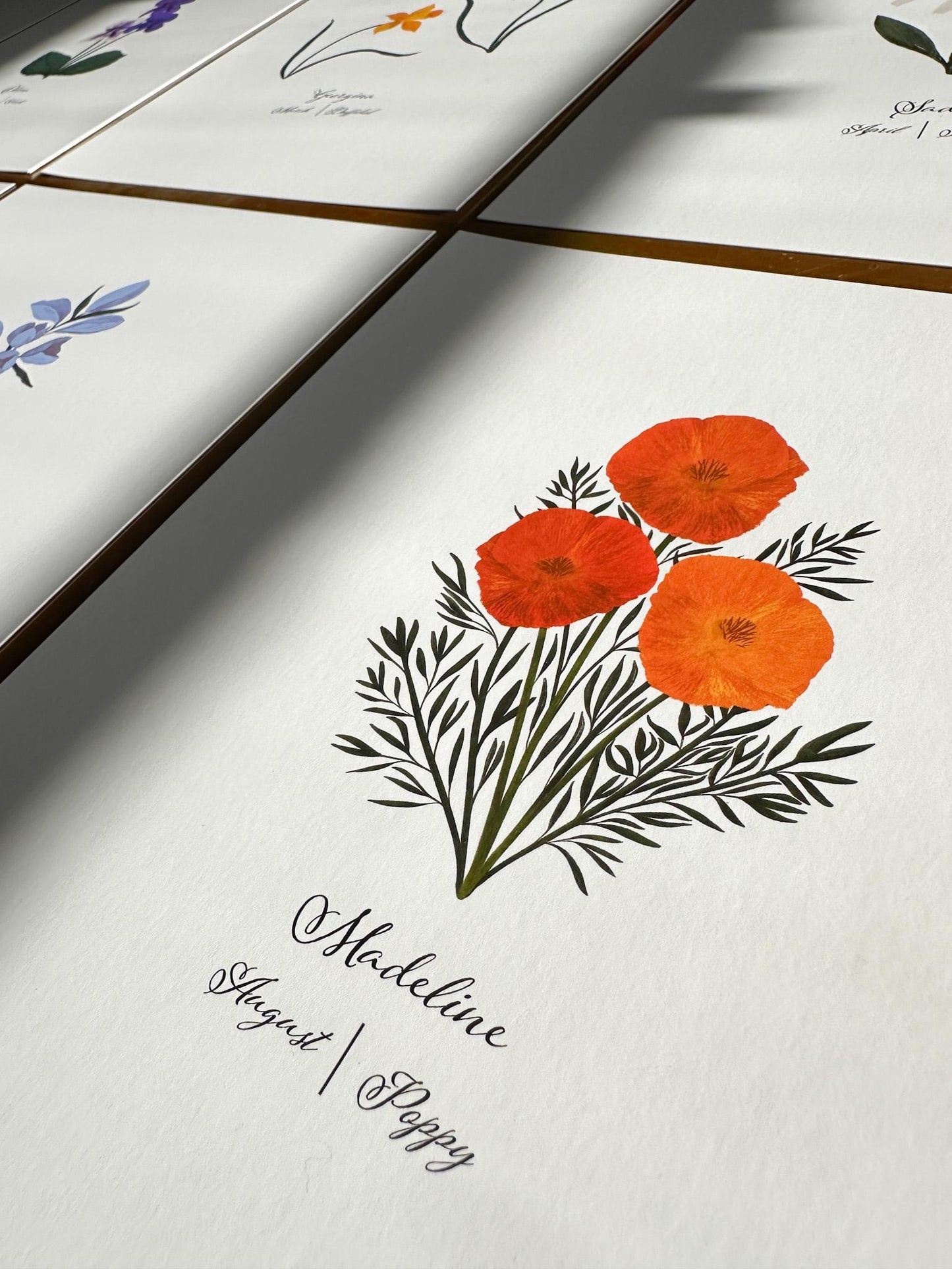 August Birth Flower Personalized Print Poppy